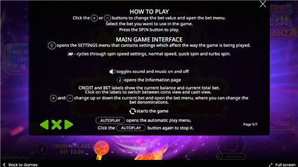 Sweet Rush Bonanza guida interfaccia di gioco