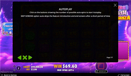 Sweet Rush Bonanza Free Spin con moltiplicatori attivi sulla griglia